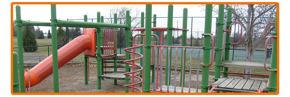 Heavily Used Playground Equipment